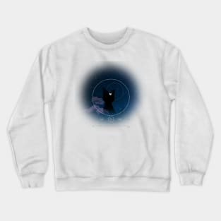 Art, cat, darkness, dark, moon, roses, cats, notes sky, stars, touch, gift, love, romantic, aesthetic, anime, kitty, cute, manga vintage, retro, music, gift, clouds, flowers Crewneck Sweatshirt